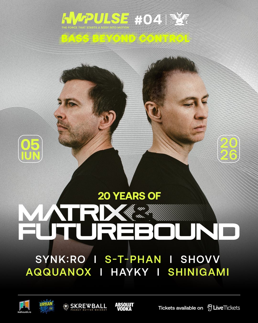 Poster for Impulse #04 - 20 Years of Matrix&Futurebound — Matrix & Futurebound, Synk:ro, S-T-Phan, Shovv, Aqquanox, Hayky, Shinigami
